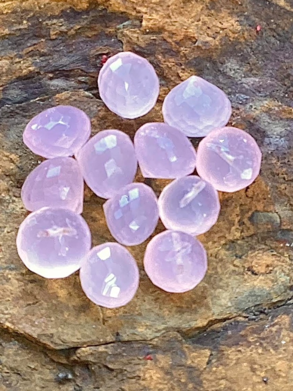 29.2 Carats Pink Chalcedony Onion Beads, Drilled, NWT, 7-8m
